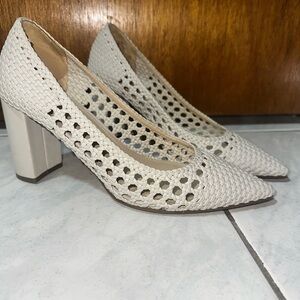 Marc Fisher Cream Woven Heels